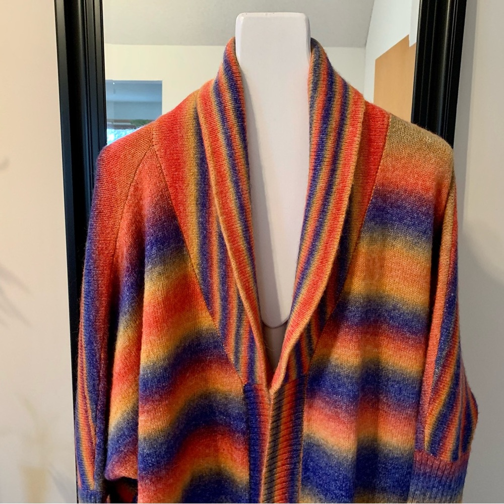 Rainbow Long Cardigan Oversized Sweater - Picture 2 of 6